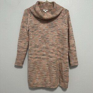 J Jill Pure Jill Cowl Neck Pullover Chunky Knit Multicolor Sweater Dress